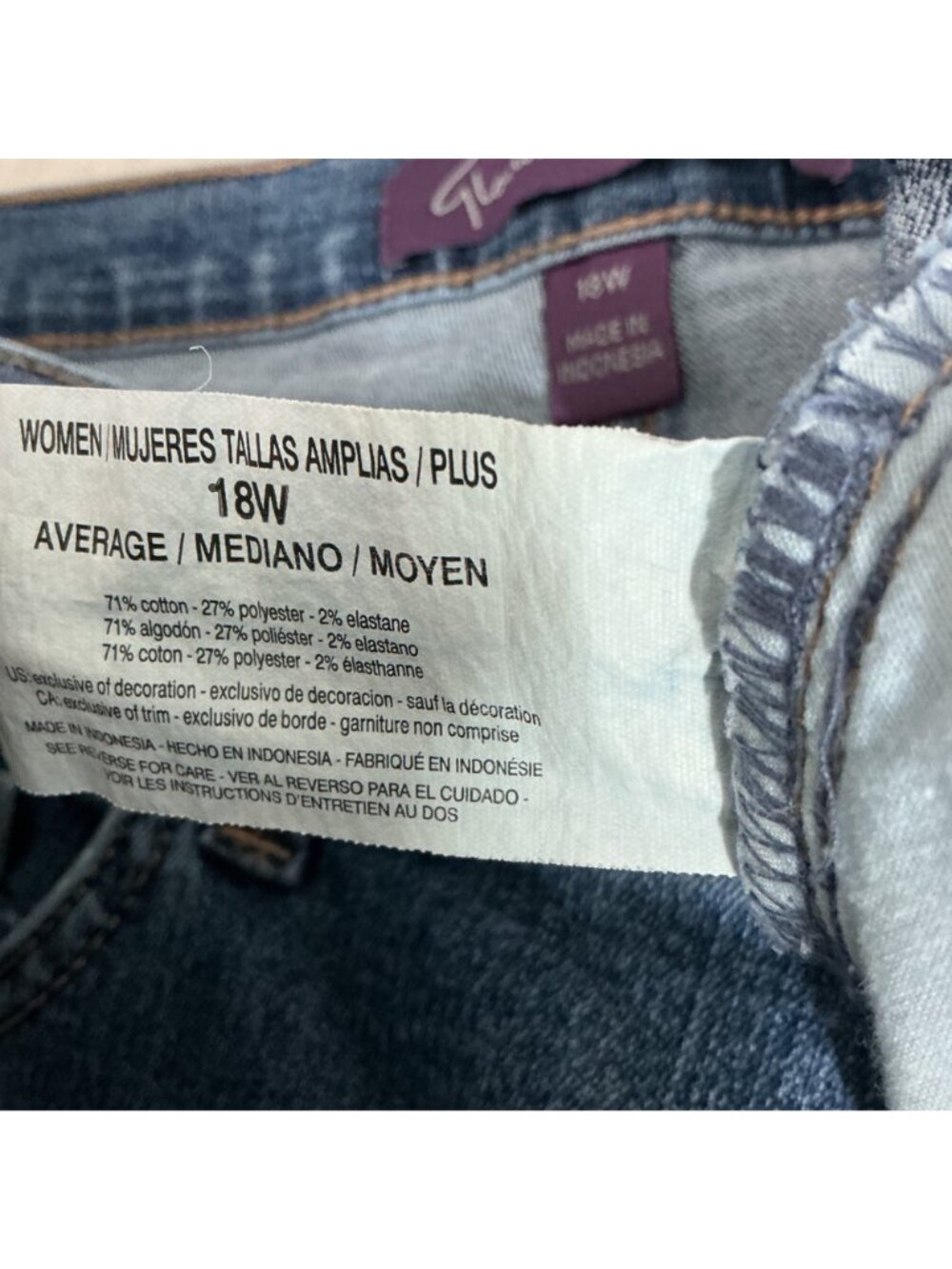 Gloria Vanderbilt Amanda Womens Size 18W Classic Tapered Leg Jeans Denim - Picture 5 of 9